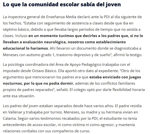 Declaraciones de la inspectora y la psicóloga del colegio